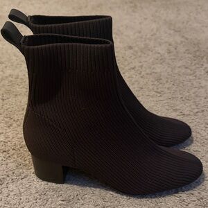 Everlane Dark Chocolate Brown The Sock Knit Ankle Booties